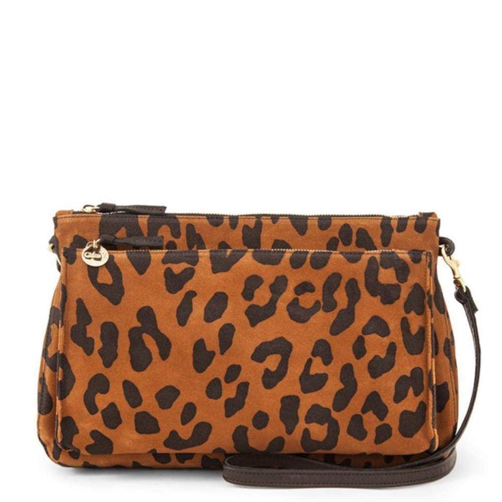CLARE V Gosee Clutch Pablo Cat Suede